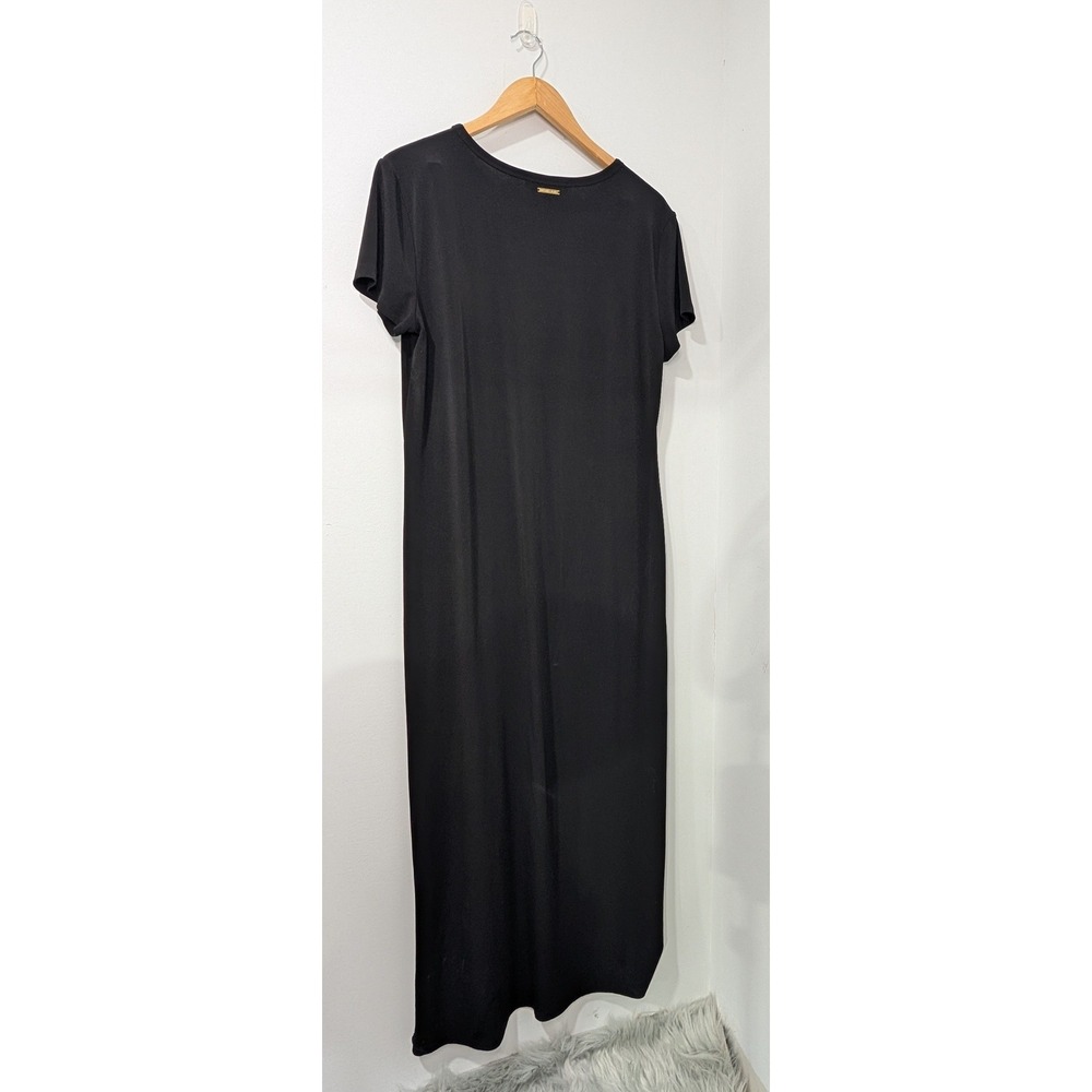 MICHAEL KORS Black T Shirt Maxi Dress Side Slits Casual Comfort Size‎ XL - Picture 2 of 6